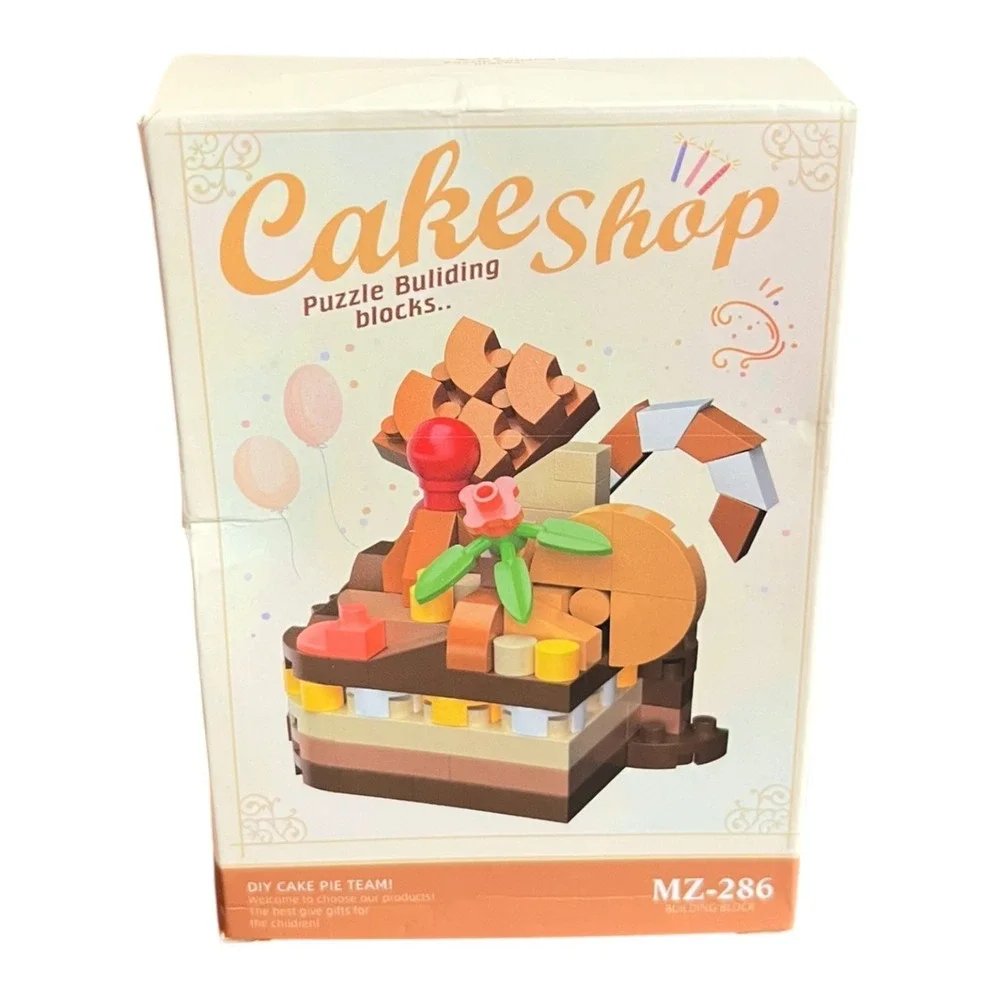 Cakeshop MZ-286 Puzzle Building Blocks Toy DIY Birthday Cake Pie Team